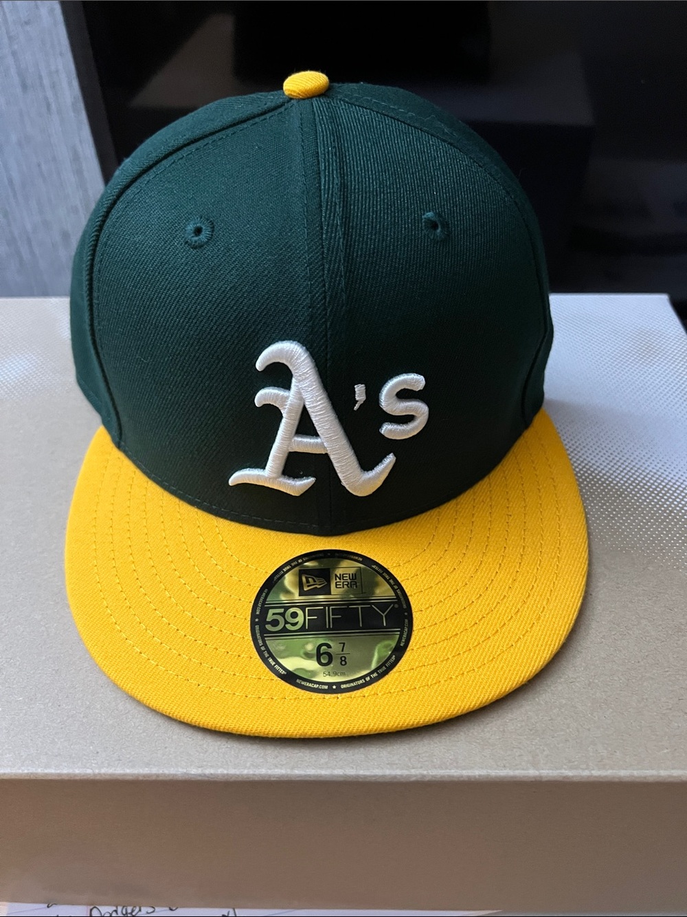 New Era Green & Yellow Oakland A's Fitted Cap